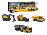 Majorette Volvo Anleggsbiler, 4-pakning