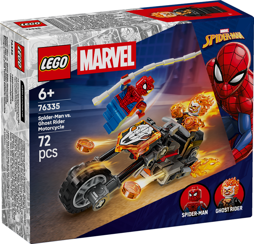 Spider-Man mot Ghost Rider på motorsykkel