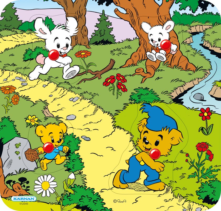 Bamse puslespill av tre, 4 deler