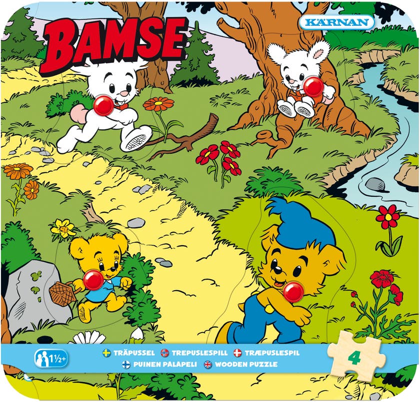 Bamse puslespill av tre, 4 deler