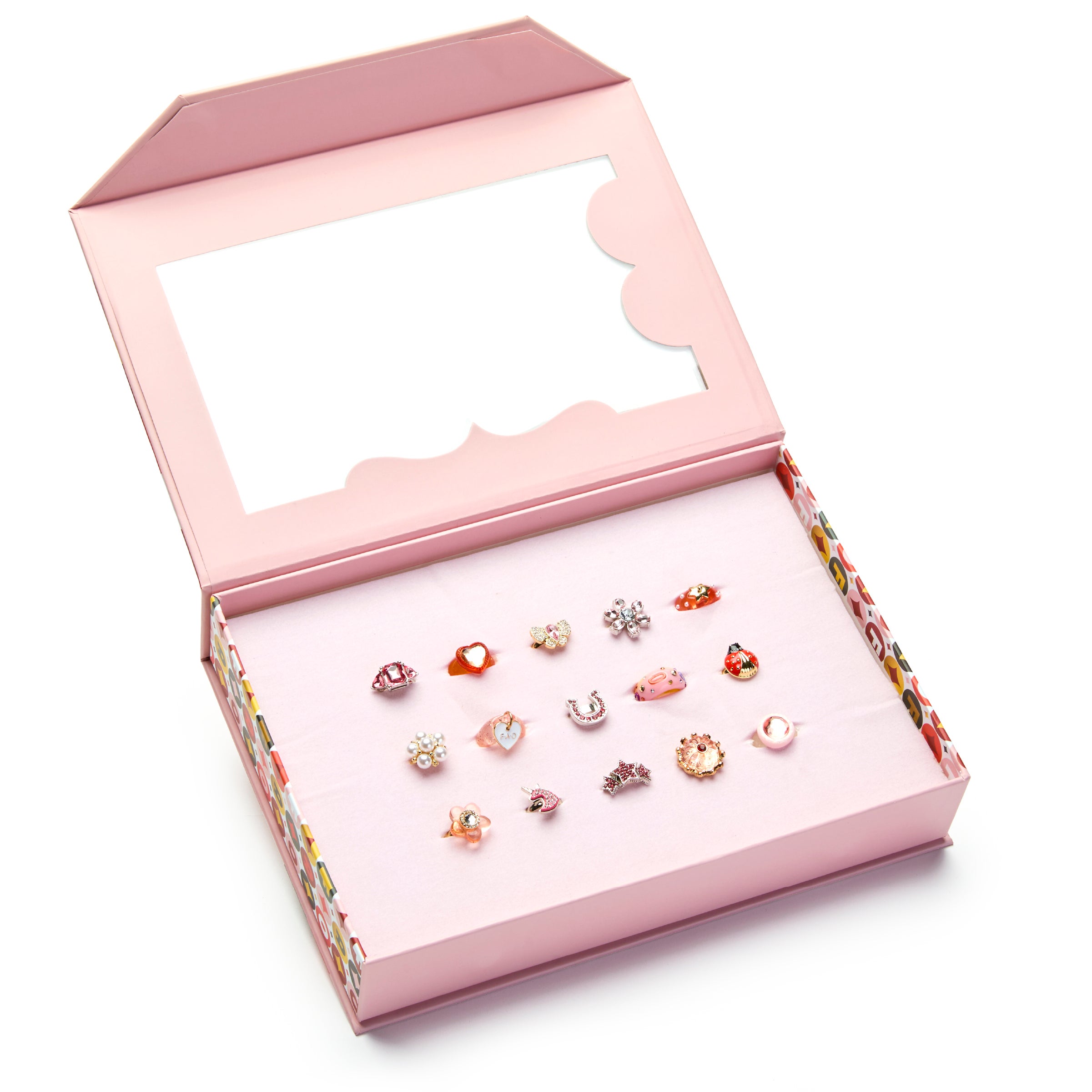 FAO Schwarz Glam Rings Set - 15 fargrike ringer