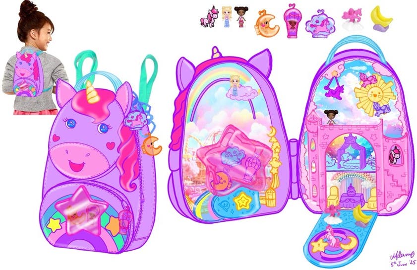 Polly Pocket Enhørning Reiseryggsekk Lekesett
