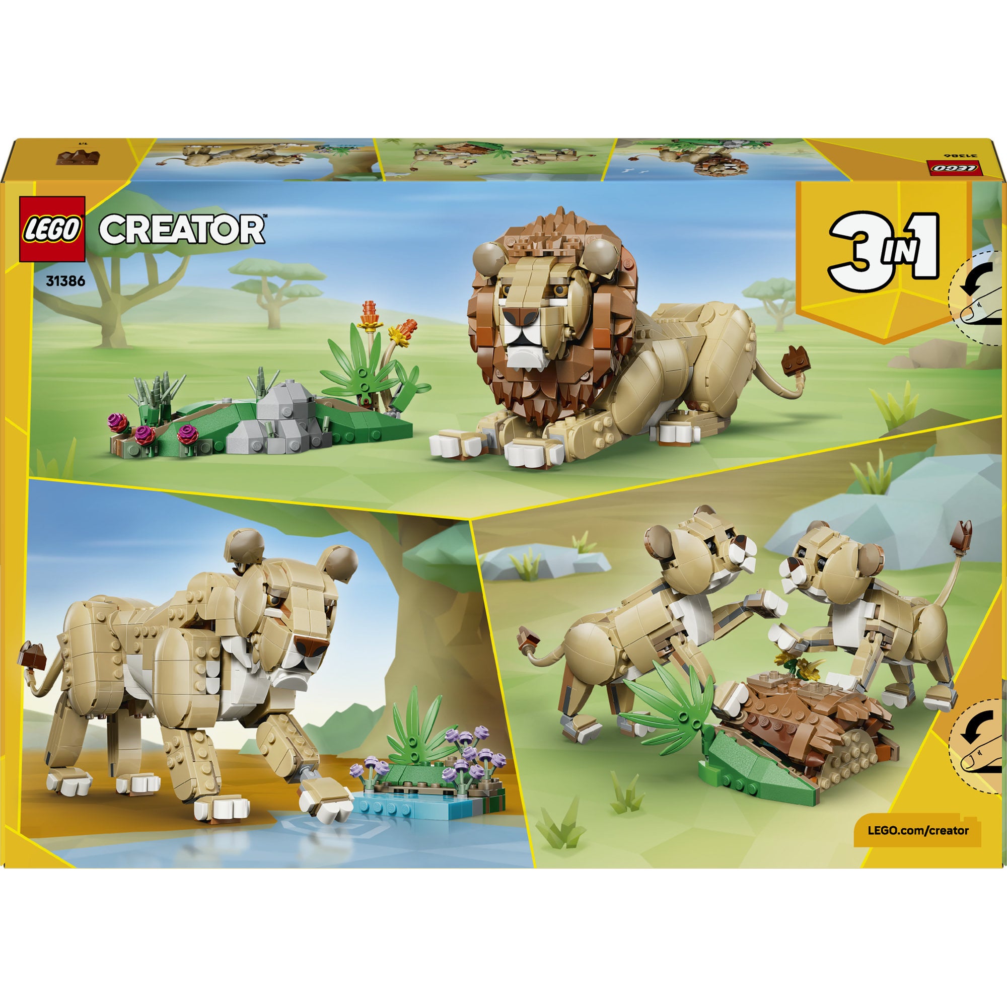 LEGO® Creator 3-i-1 Ville dyr: Majestetisk løve 31386
