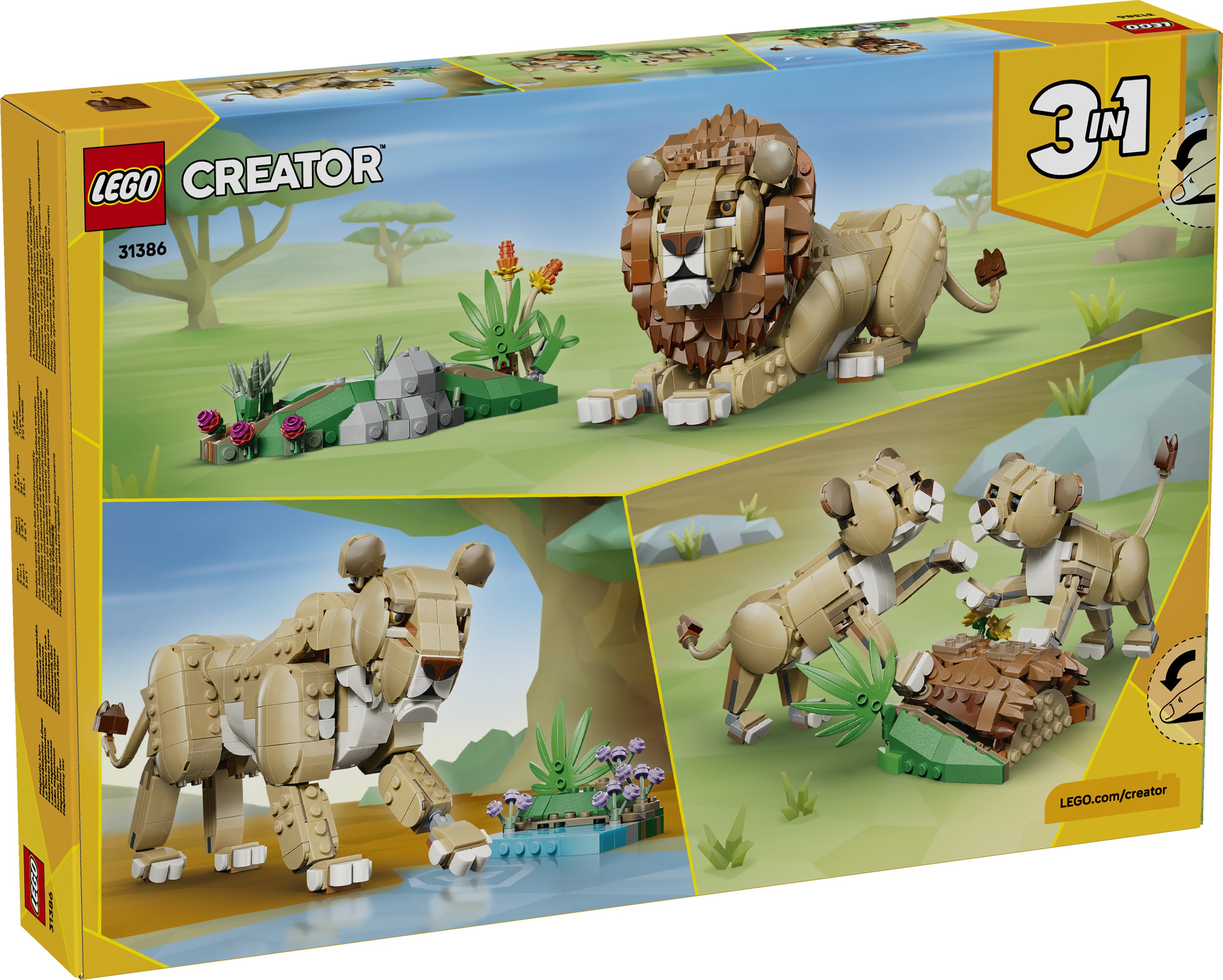 LEGO® Creator 3-i-1 Ville dyr: Majestetisk løve 31386