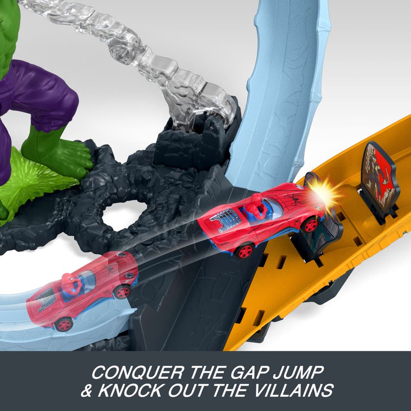 Hot Wheels Superstar Speeders Spider-Man & Hulk banset