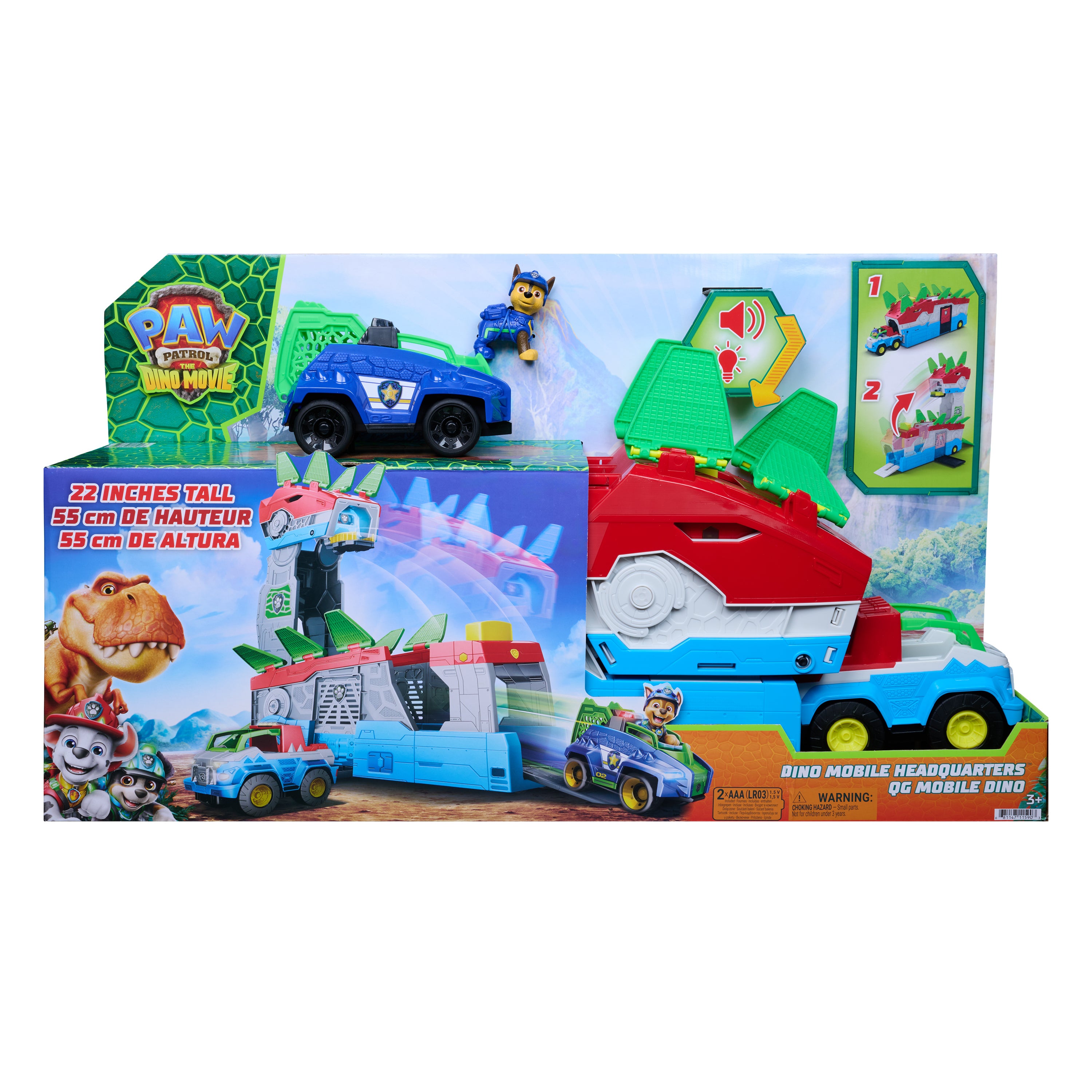 Paw Patrol 2-i-1 Dinosaur Mobil Hovedkvarter