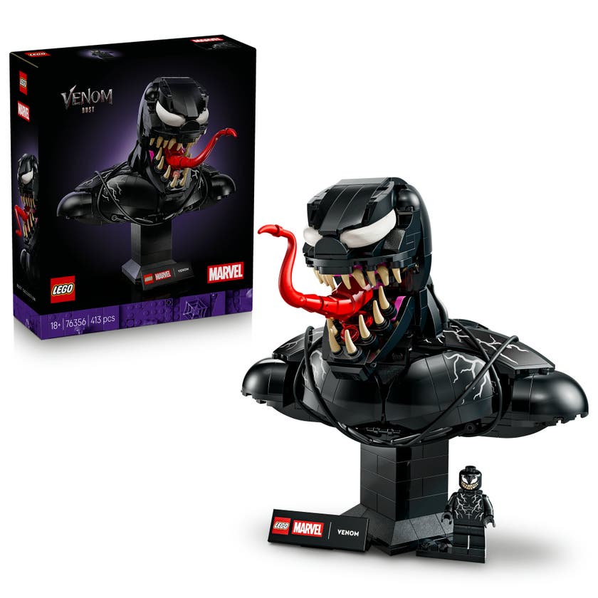 LEGO® ǀ Marvel Byste av Venom. Samlerbyggesett for voksne som kan bygges og stilles ut 76356