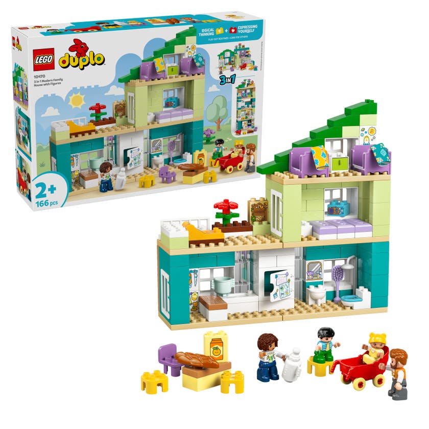 3-i-1 Moderne familievilla med figurer