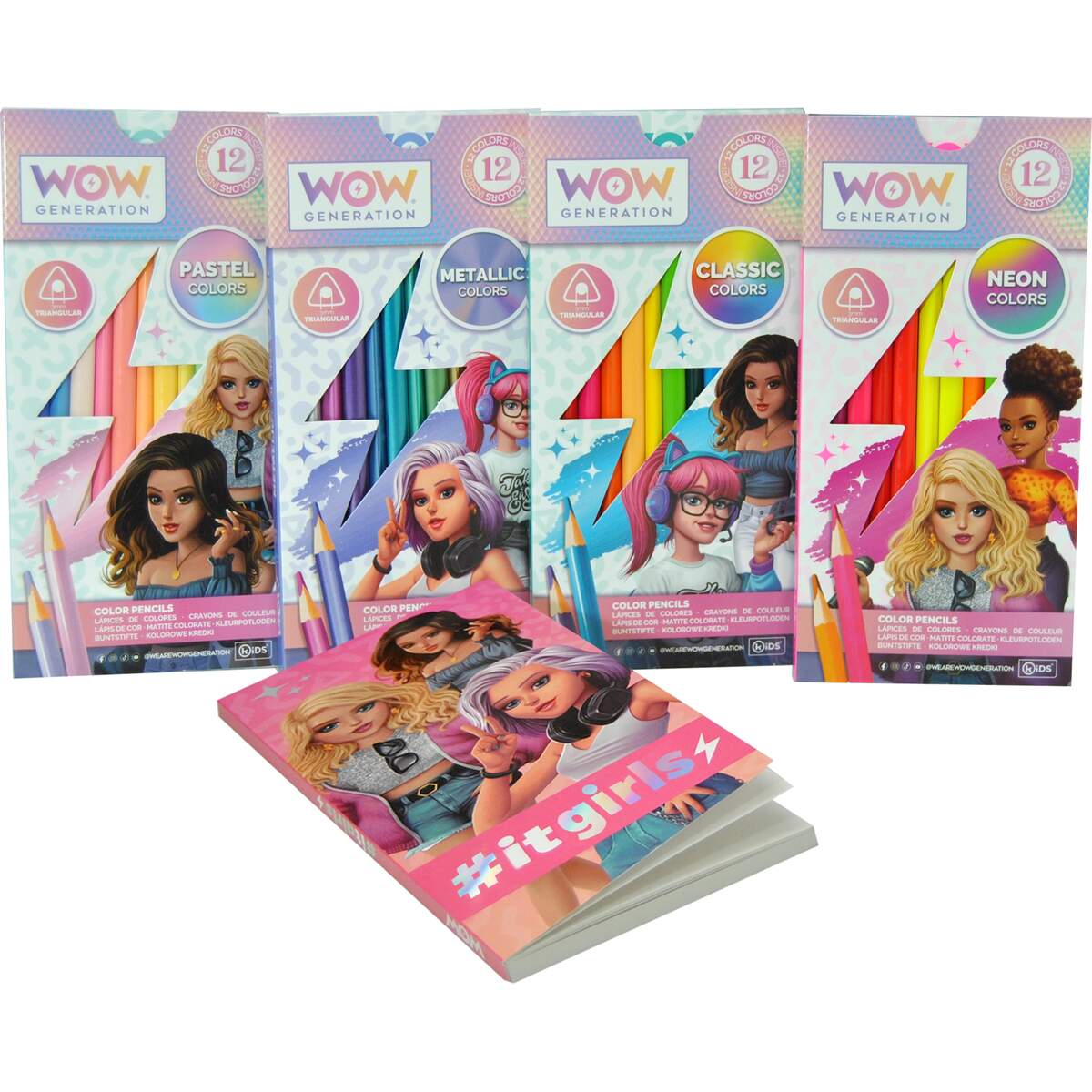 WOW Generation, Fargeleggingssett med 48 Fargeblyanter og Skisseblokker