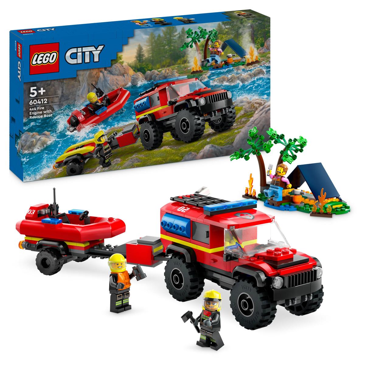 LEGO City 60412, 4x4 Brannbil med redningsbåt