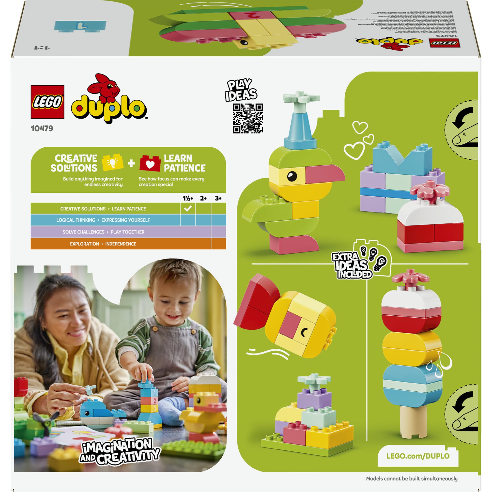 LEGO® DUPLO® Classic Kreativitetsboks med fargerike klosser. Fokusleke 10479