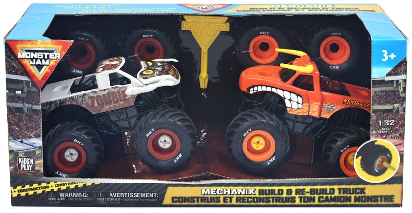 Monster Jam Mechanix 1:32 Build N Rebuild 2-pack