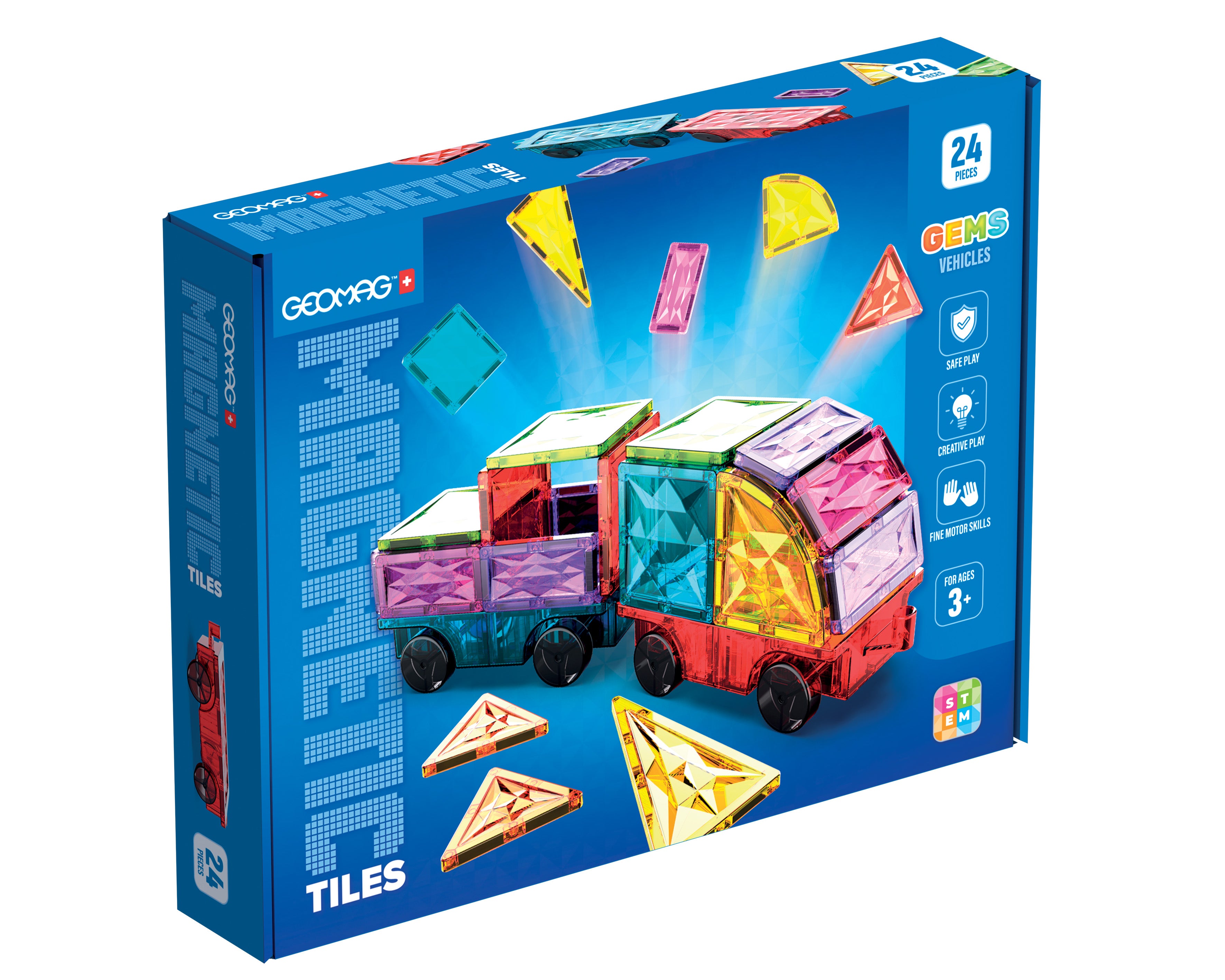 Geomag Magnetic Tiles Gems Vehicles