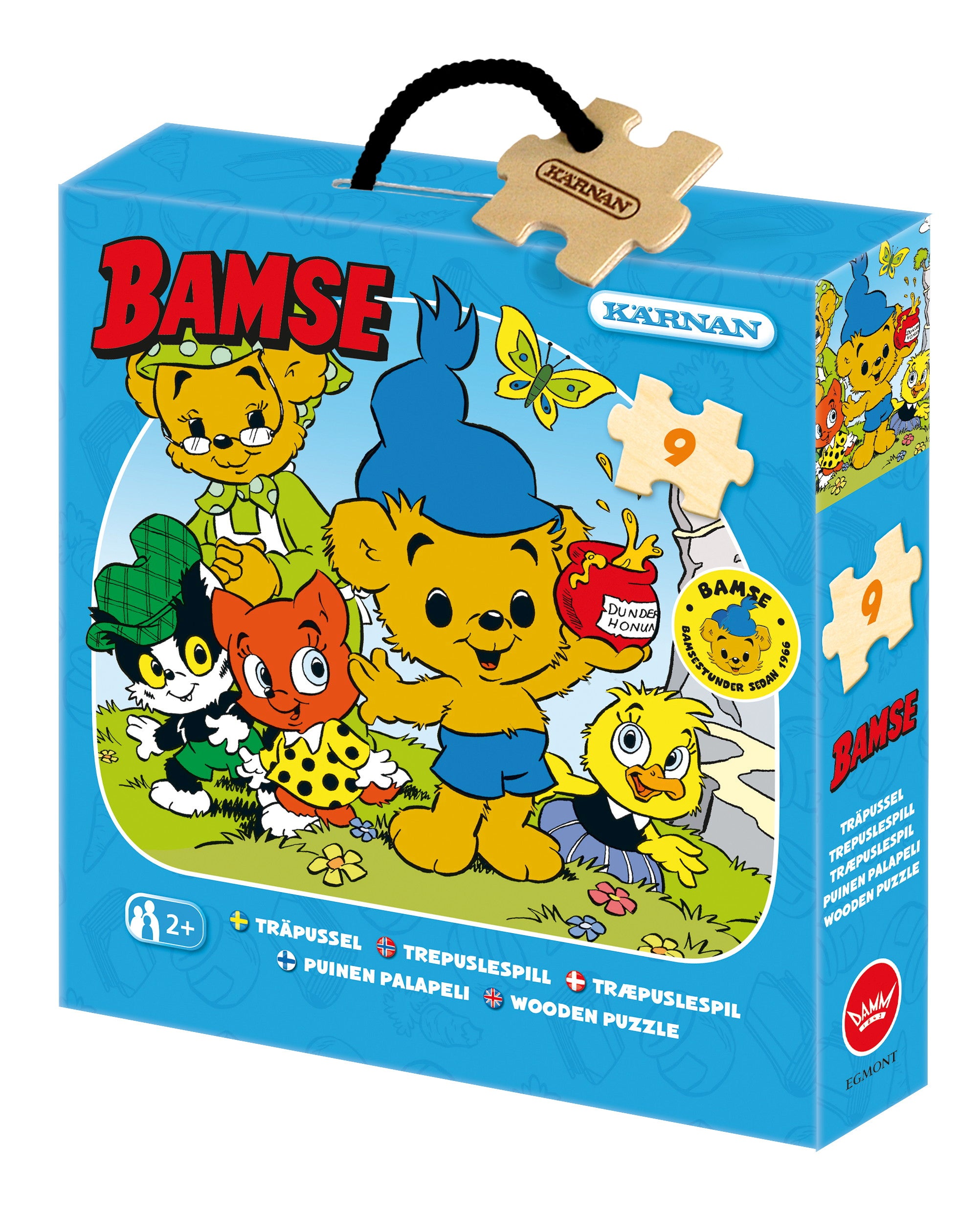 Tre-puslespill Bamse som liten med ni biter