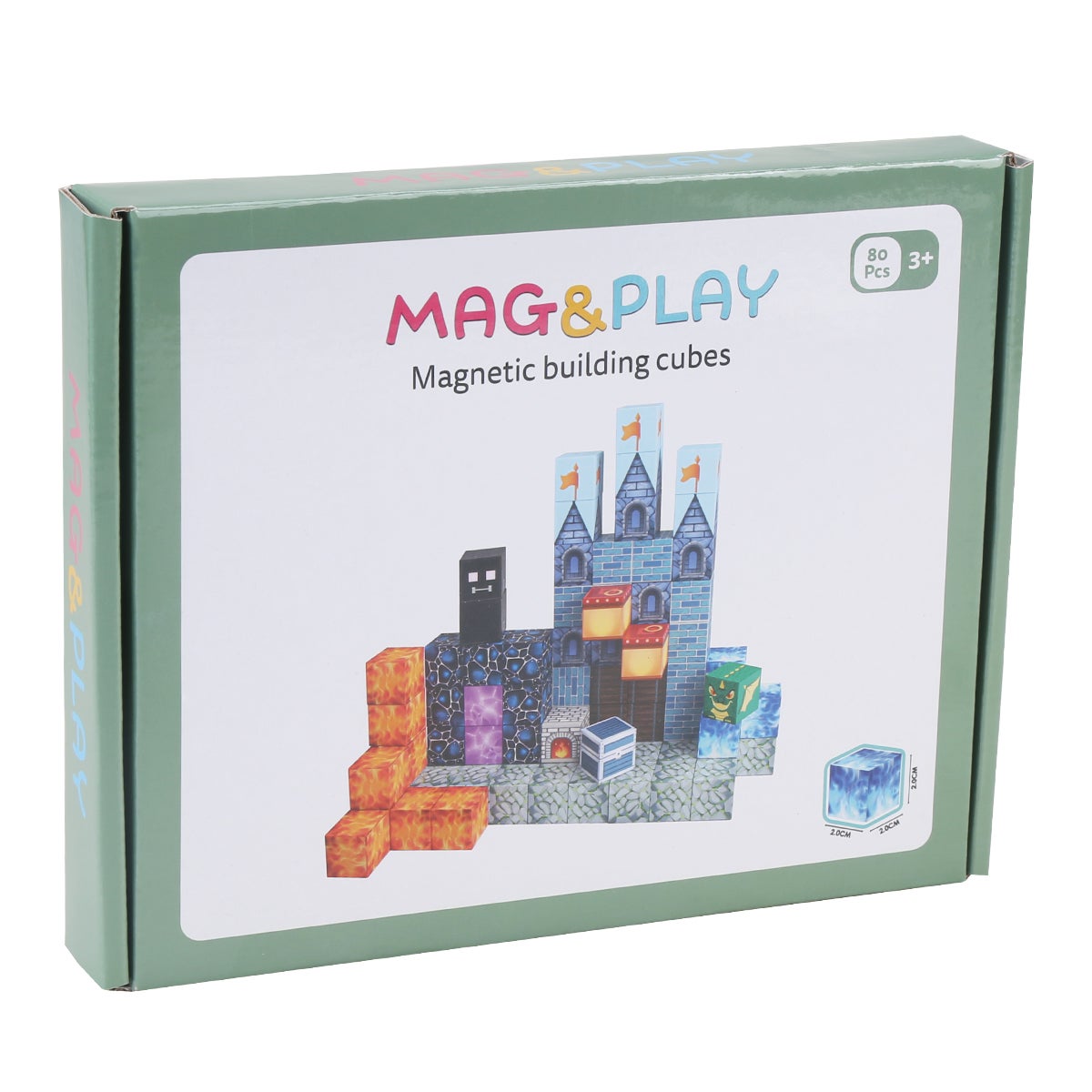 Mag&Play Building Cubes 80 magnetiske kuber