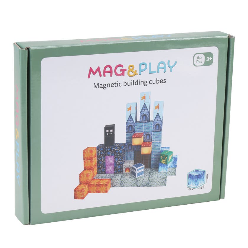 Mag&Play Building Cubes 80 magnetiske kuber