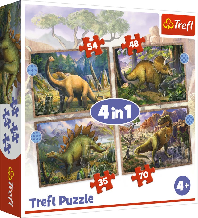 Trefl Dinosaurier puslespill 4 i 1