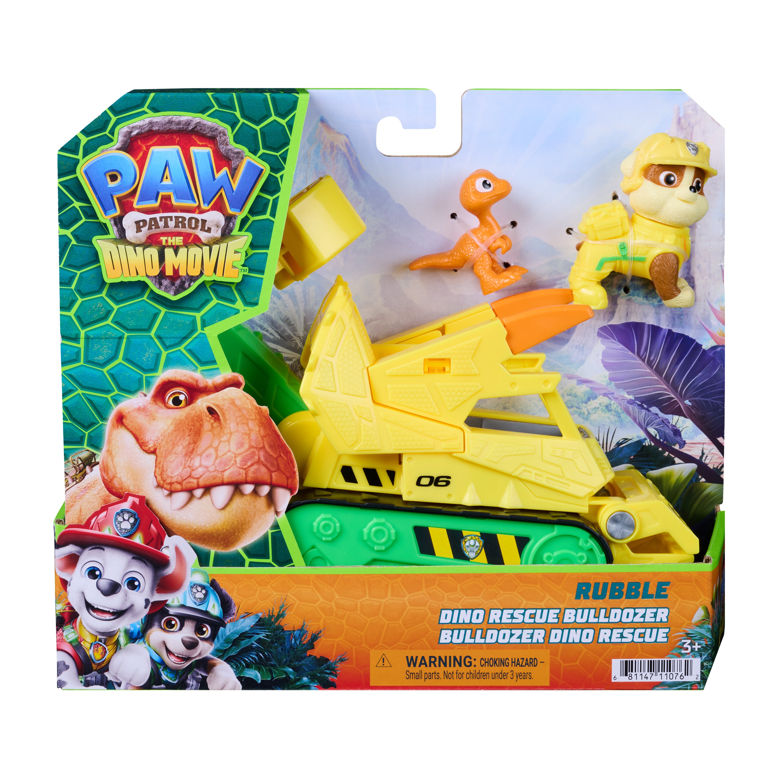 Paw Patrol Movie 3 Dino-kjøretøy Rubble