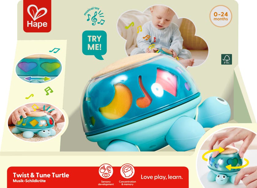 Hape Twist & Tune Musical Turtle – musikkskilpadde