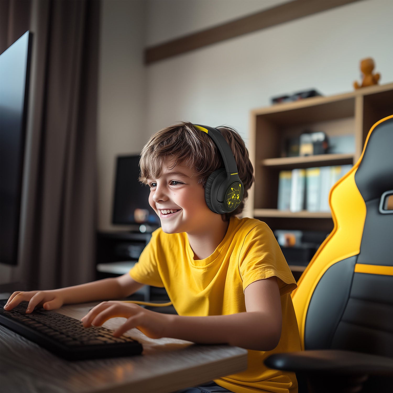 Pokémon Pikachu trådløse hørlurer med LED-lys