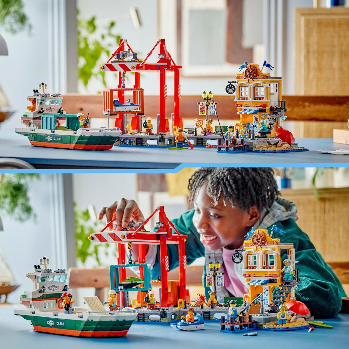 LEGO City 60422, Kysthavn med lastefartøy