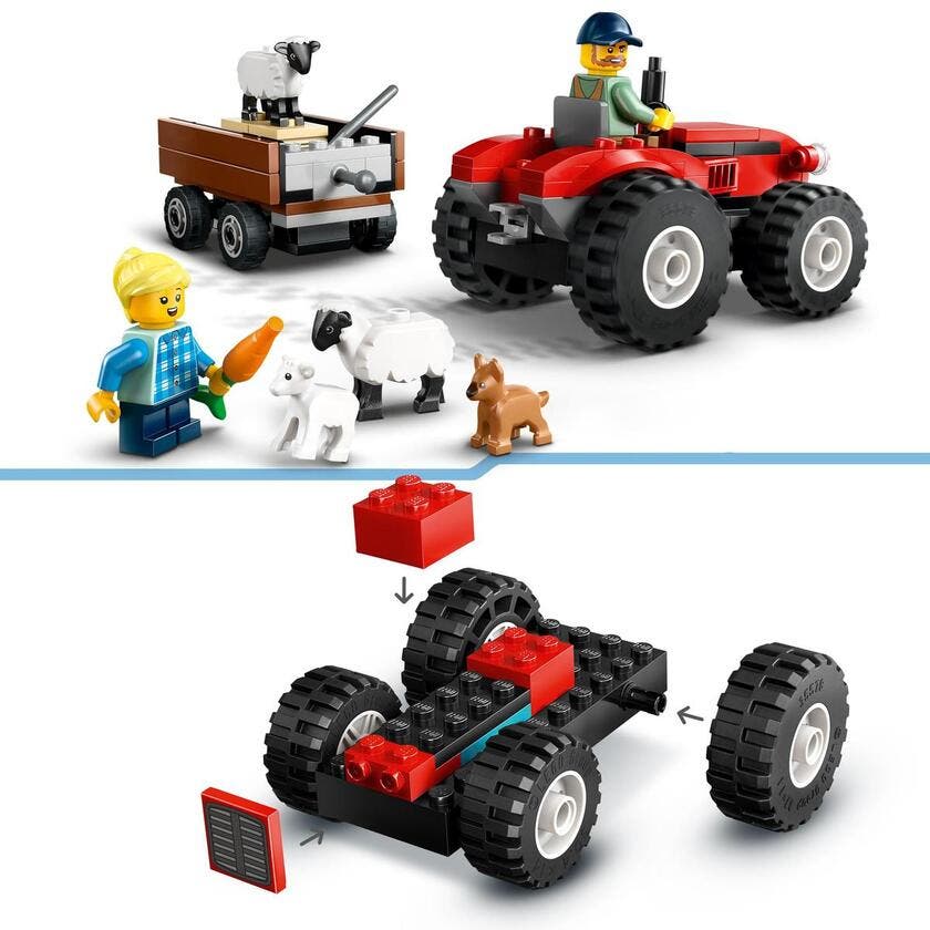 LEGO City Great Vehicles 60461, Rød landbrukstraktor med tilhenger og sau