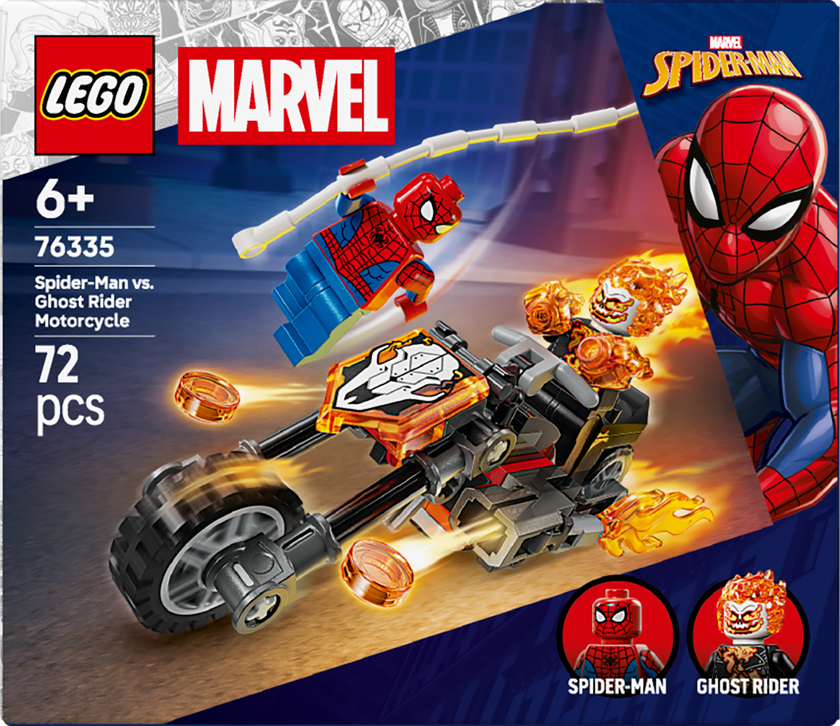 Spider-Man mot Ghost Rider på motorsykkel