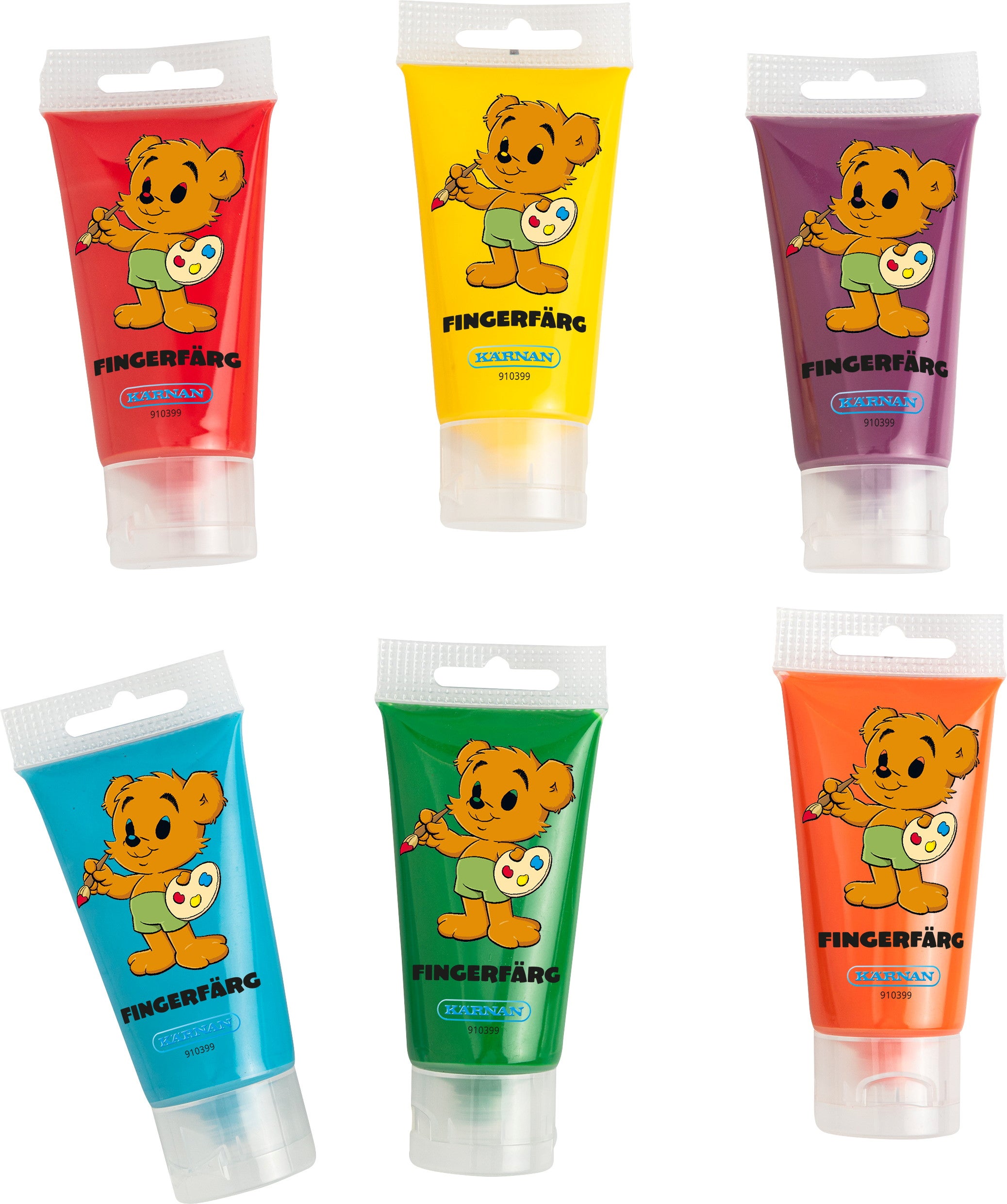 Bamse Fingermaling 6-pakk 