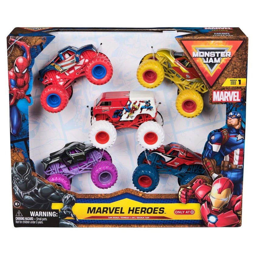Monster Jam 1:64 Marvel 5-pakning
