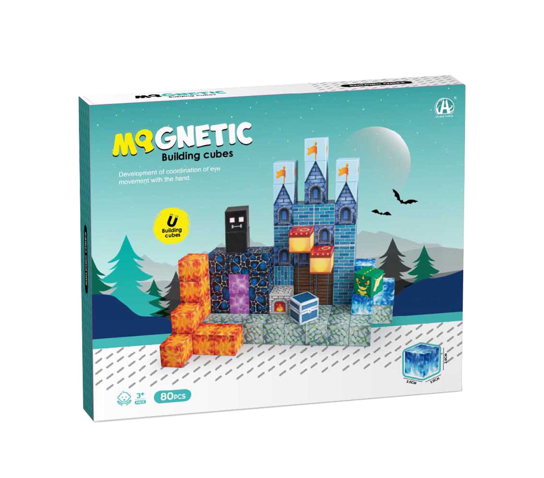 Mag&Play Building Cubes 80 magnetiske kuber
