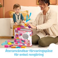 Mega Block Big Building Bag (60 klosser) - Pink