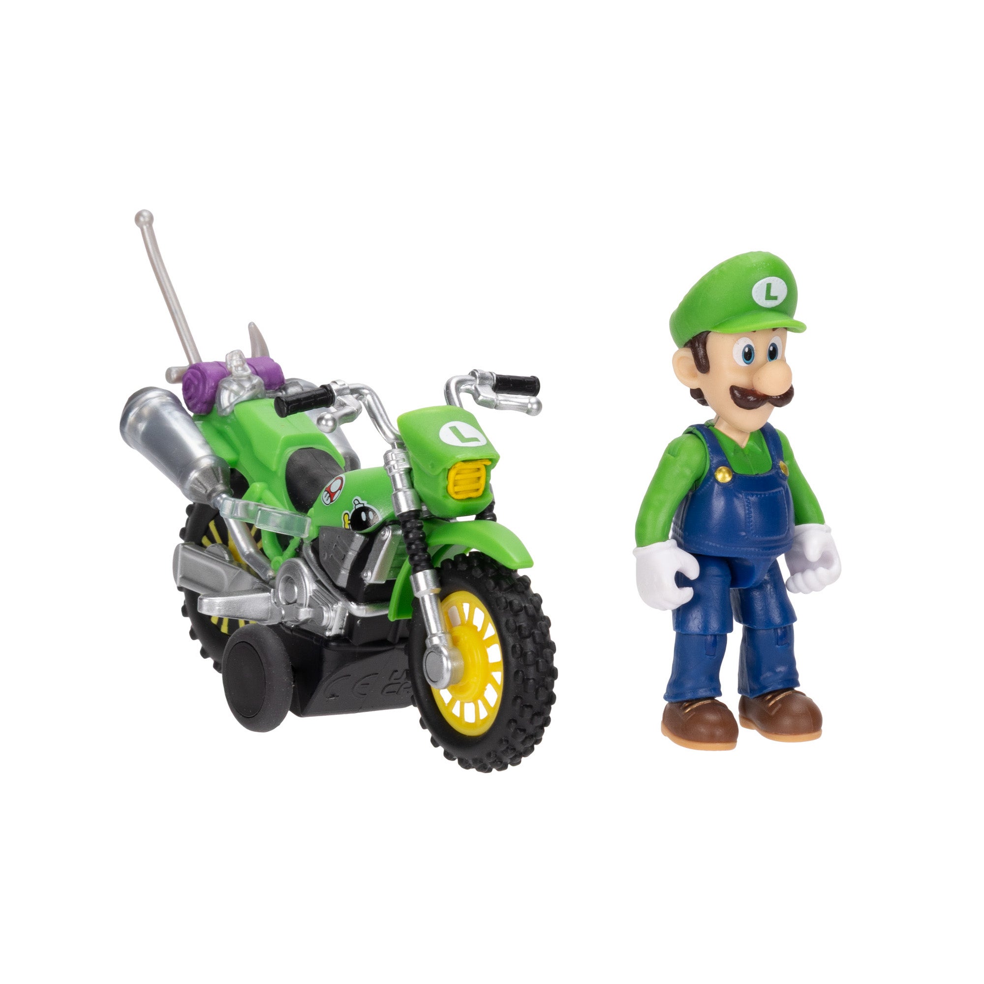 Super Mario Movie Luigi med motorsykkel 2,5 tomme