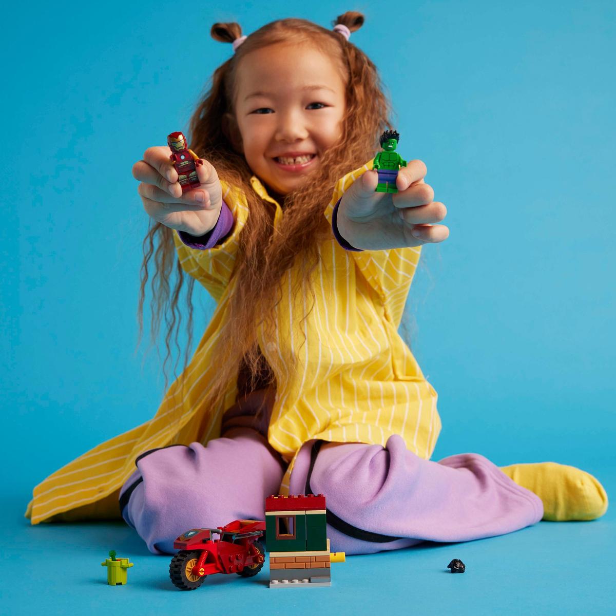 LEGO Marvel 76287, Iron Man med motorsykkel og Hulk