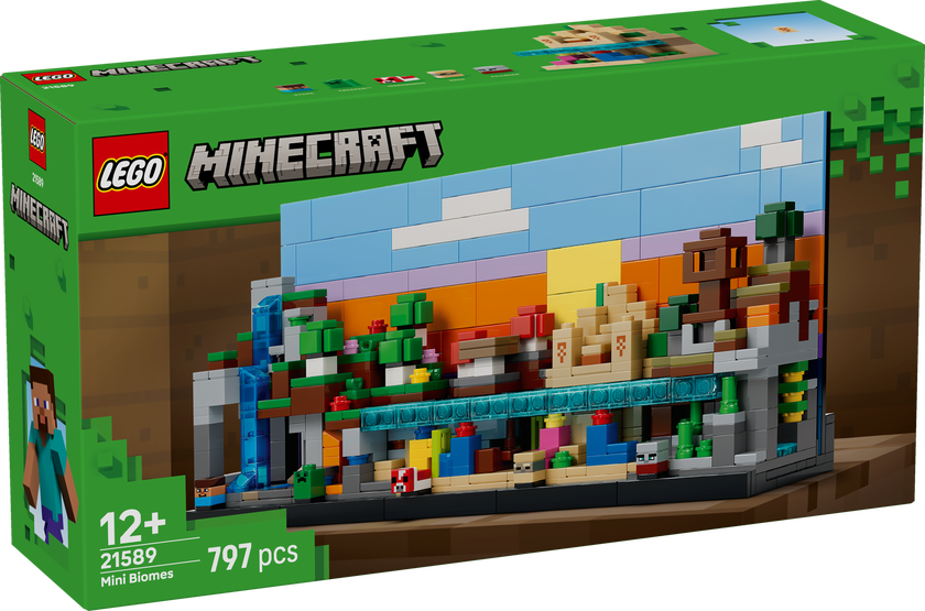 LEGO® Minecraft® Minibiomer. Byggbar gaming-kunst 21589