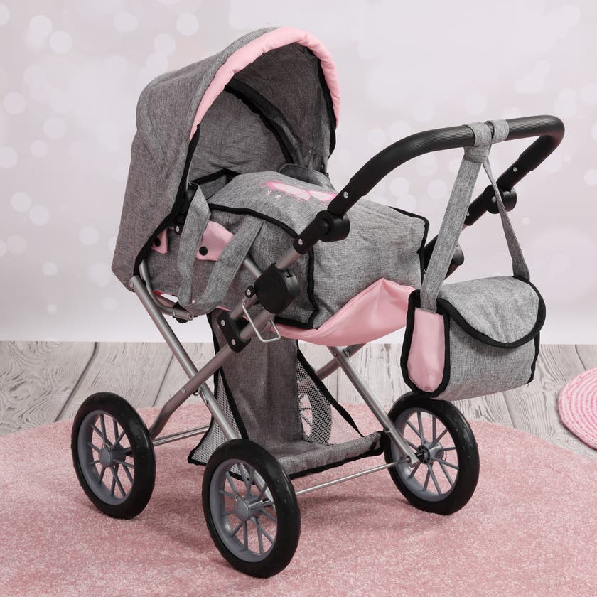 Humble&Heart, Dukkevogn Deluxe 55 cm Grå