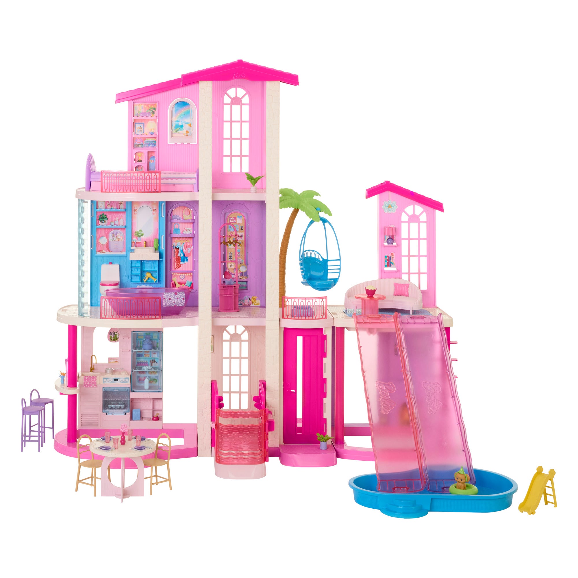 Barbie Dreamhouse med 2 hus, bassenger og sklie