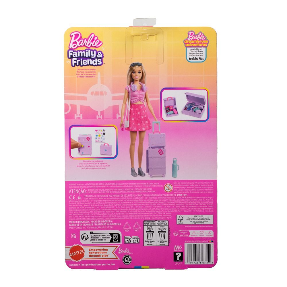 Barbie Limitless Adventure Malibu Motedukke med Reiseutstyr