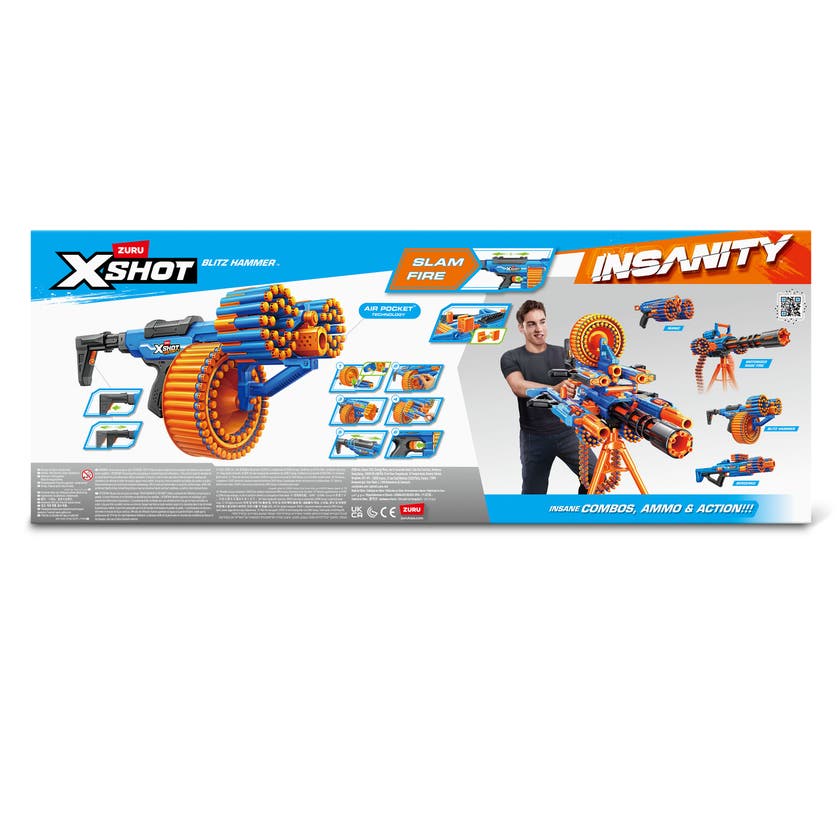 XSHOT Insanity Blitz Hammer skumblaster med 48 piler