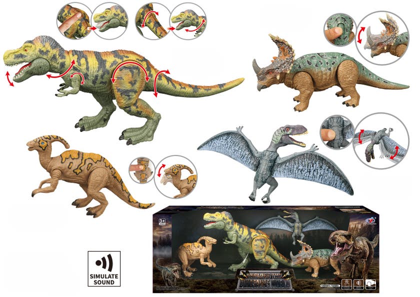 Animal Life - Tyrannosaurus Rex med lyd og 3 kompiser