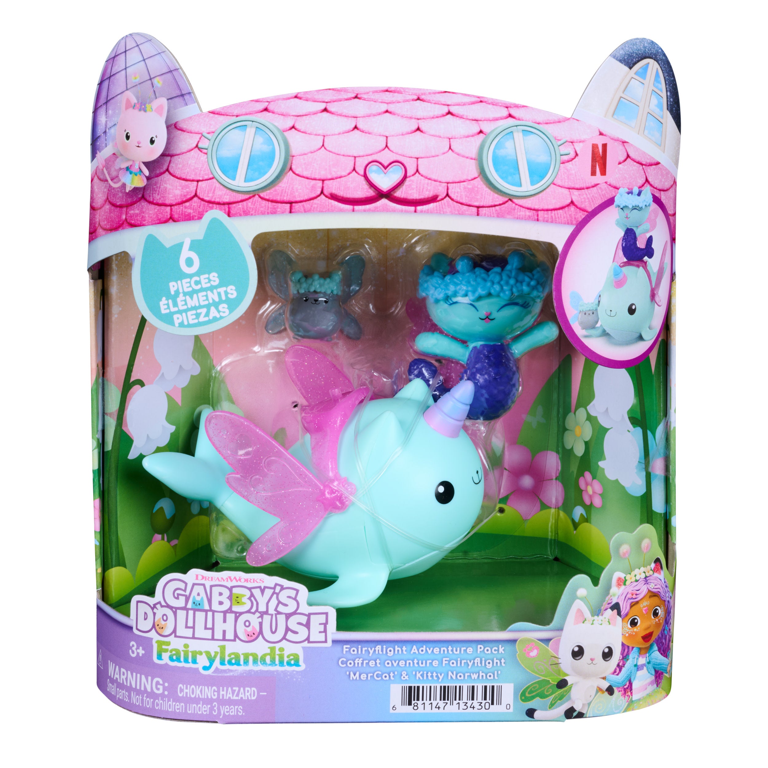 Gabby's Dollhouse MerCat & Kitty Narwhal Eventyrsett