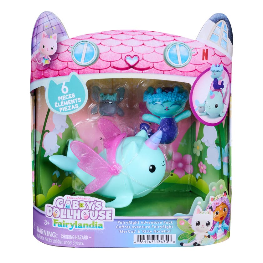 Gabby's Dollhouse MerCat & Kitty Narwhal Eventyrsett