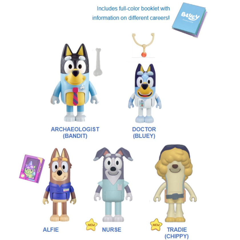 Bluey The Sleepover Figursett 4-pack