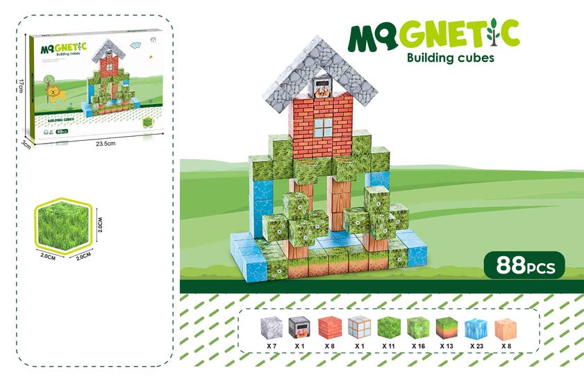Mag&Play - Building cubes 2 cm 88 stk