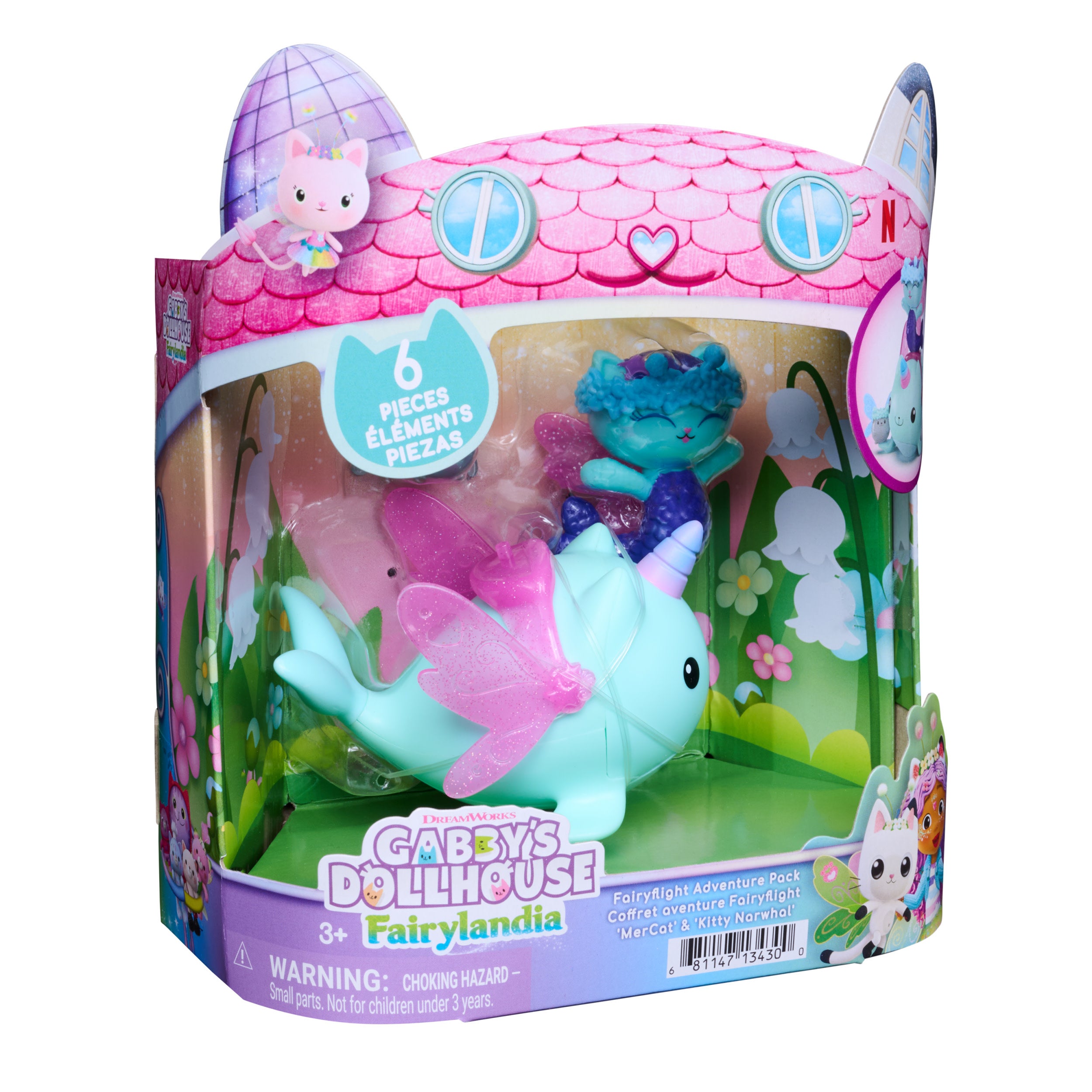Gabby's Dollhouse MerCat & Kitty Narwhal Eventyrsett