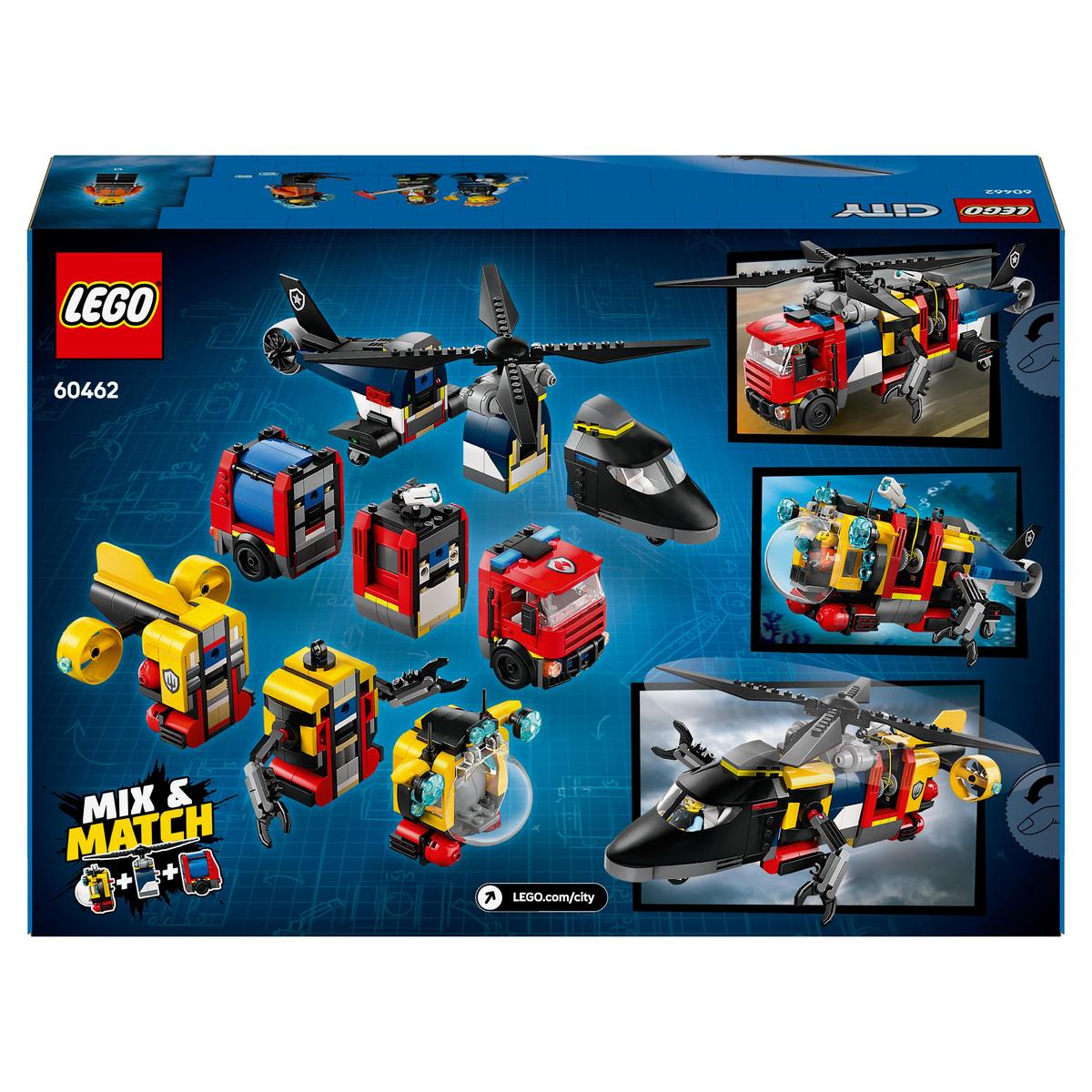 LEGO City Great Vehicles 60462, Helikopter, brannbil og ubåt