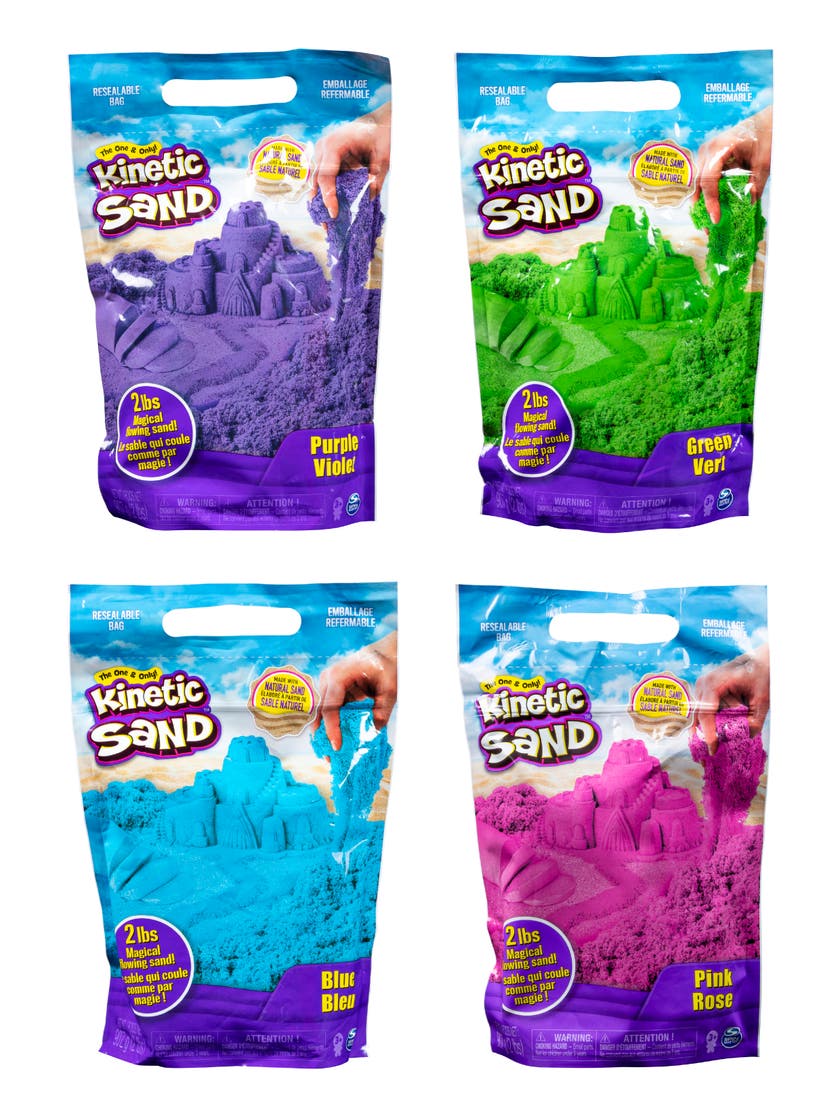 Kinetic Sand fargepakke 0,9 kg – blå, grønn eller lilla