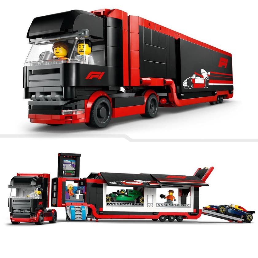 LEGO City Formel 1 60445, F1® lastebil med RB20 & AMR24 F1® biler