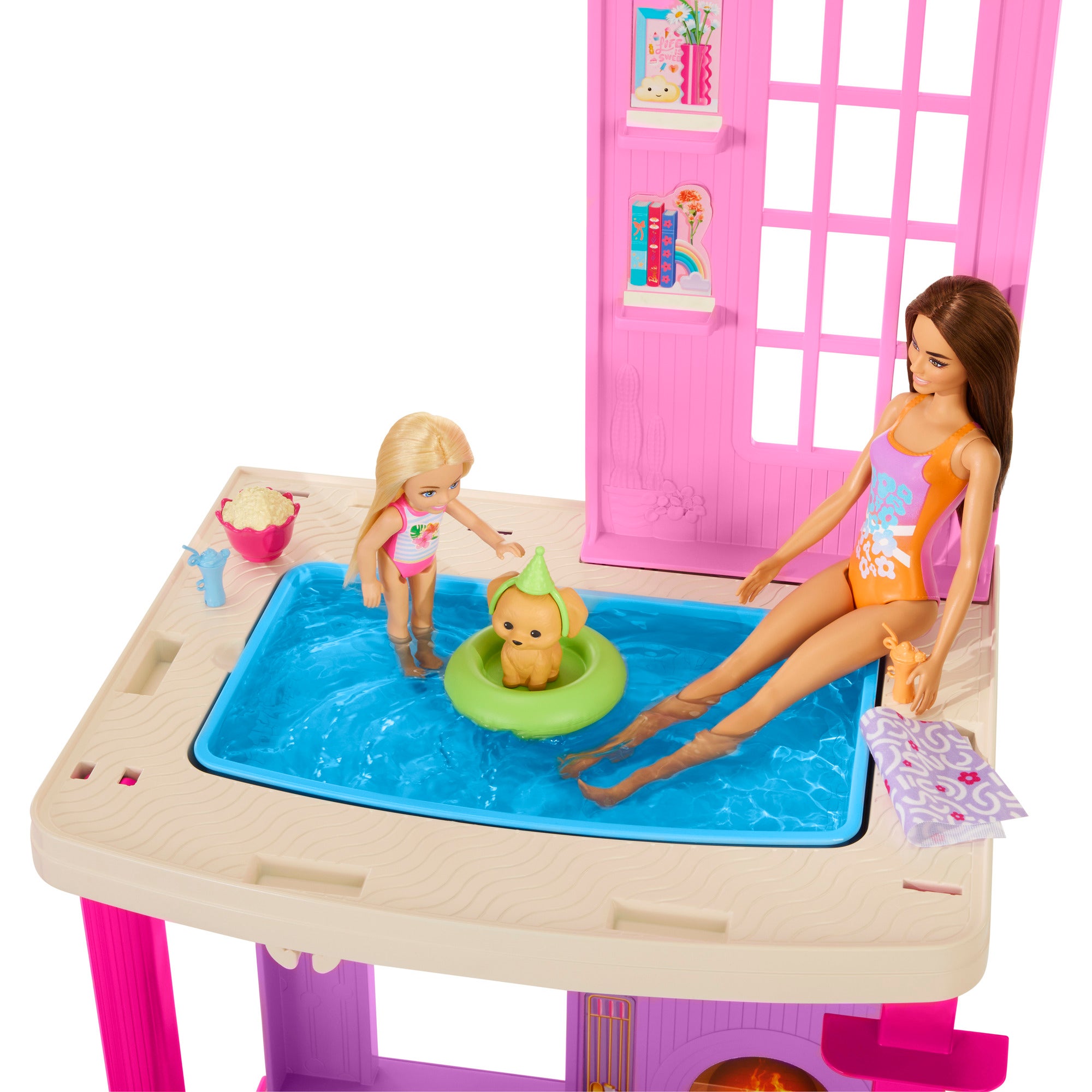 Barbie Dreamhouse med 2 hus, bassenger og sklie