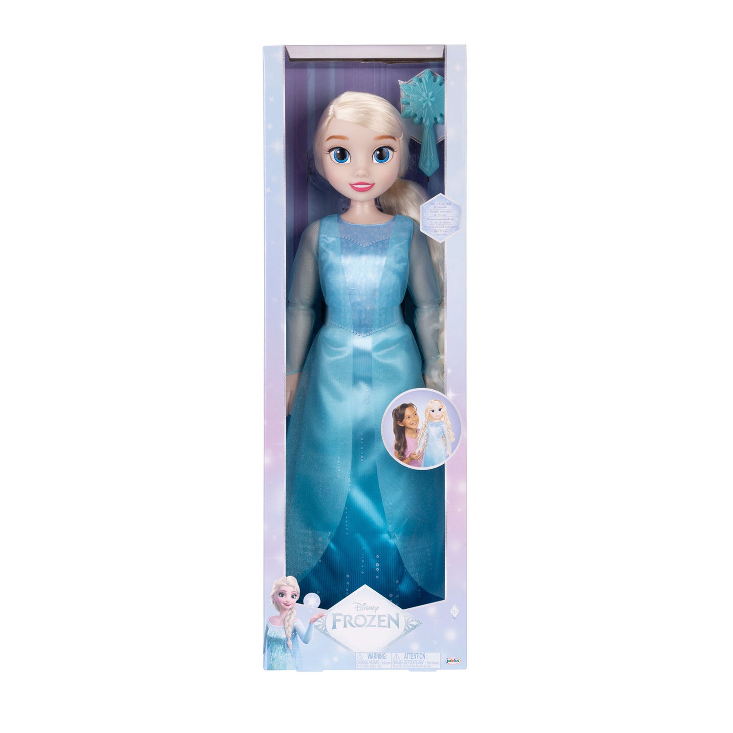 Disney Playtime Elsa-dukke 28 tommer med børste
