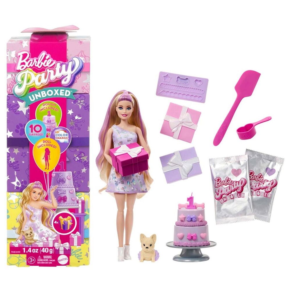 Barbie, Party Unboxed Lyst Hår